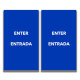 2 - Sided Sign Insert - 'ENTER/ENTRADA' - Crowd Control Warehouse