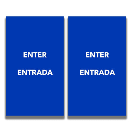 2 - Sided Sign Insert - 'ENTER/ENTRADA' - Crowd Control Warehouse