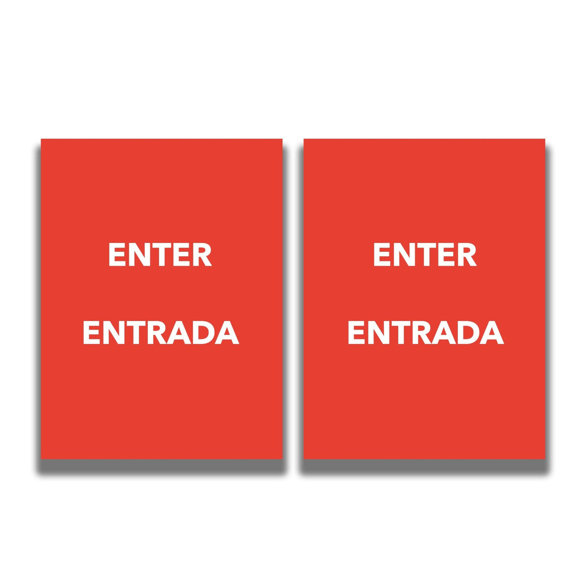 2 - Sided Sign Insert - 'ENTER/ENTRADA' - Crowd Control Warehouse