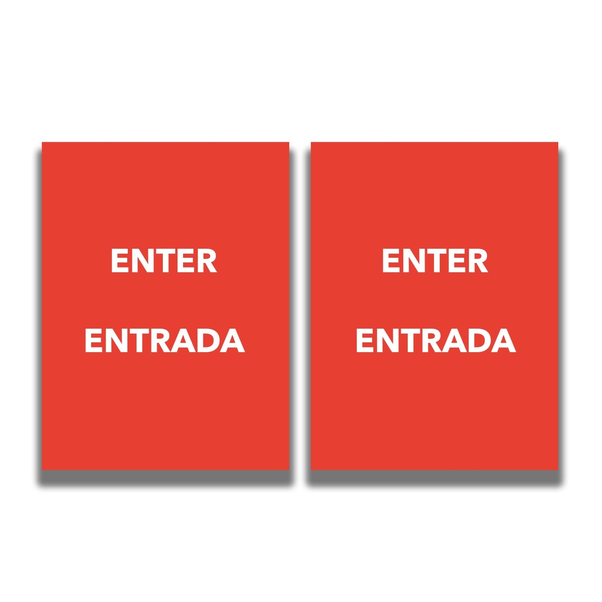 2 - Sided Sign Insert - 'ENTER/ENTRADA' - Crowd Control Warehouse