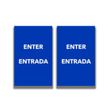 2 - Sided Sign Insert - 'ENTER/ENTRADA' - Crowd Control Warehouse