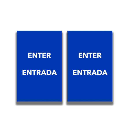 2 - Sided Sign Insert - 'ENTER/ENTRADA' - Crowd Control Warehouse