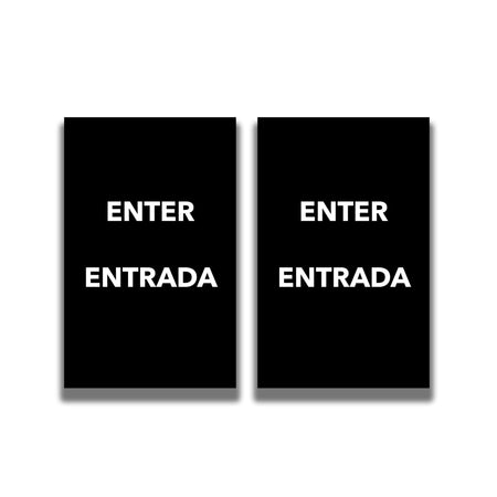 2 - Sided Sign Insert - 'ENTER/ENTRADA' - Crowd Control Warehouse