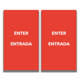 2 - Sided Sign Insert - 'ENTER/ENTRADA' - Crowd Control Warehouse