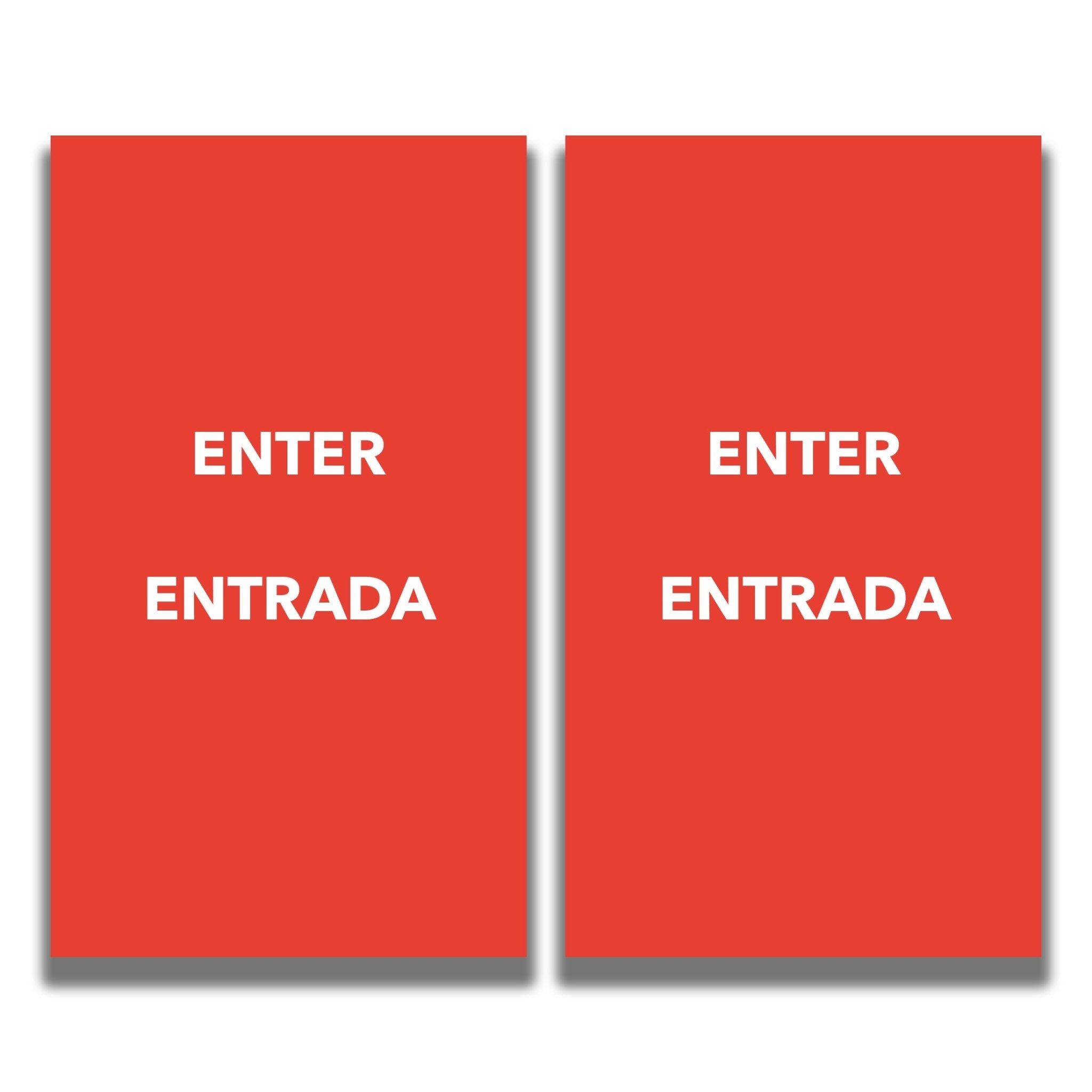 2 - Sided Sign Insert - 'ENTER/ENTRADA' - Crowd Control Warehouse