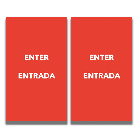 2 - Sided Sign Insert - 'ENTER/ENTRADA' - Crowd Control Warehouse