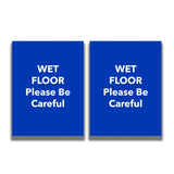 2 - Sided Sign - 'WET FLOOR Please Be Careful' - Crowd Control Warehouse