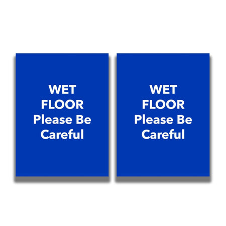 2 - Sided Sign - 'WET FLOOR Please Be Careful' - Crowd Control Warehouse