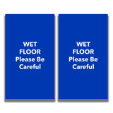 2 - Sided Sign - 'WET FLOOR Please Be Careful' - Crowd Control Warehouse