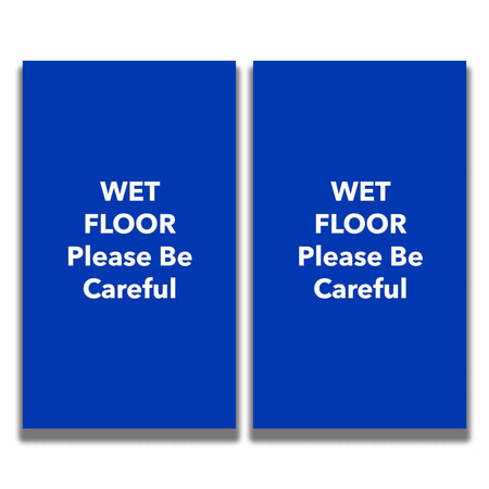 2 - Sided Sign - 'WET FLOOR Please Be Careful' - Crowd Control Warehouse
