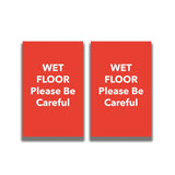 2 - Sided Sign - 'WET FLOOR Please Be Careful' - Crowd Control Warehouse