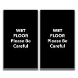 2 - Sided Sign - 'WET FLOOR Please Be Careful' - Crowd Control Warehouse