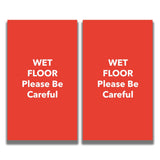 2 - Sided Sign - 'WET FLOOR Please Be Careful' - Crowd Control Warehouse