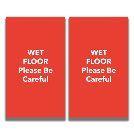 2 - Sided Sign - 'WET FLOOR Please Be Careful' - Crowd Control Warehouse