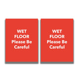 2 - Sided Sign - 'WET FLOOR Please Be Careful' - Crowd Control Warehouse