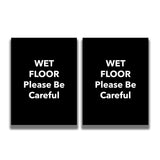 2 - Sided Sign - 'WET FLOOR Please Be Careful' - Crowd Control Warehouse