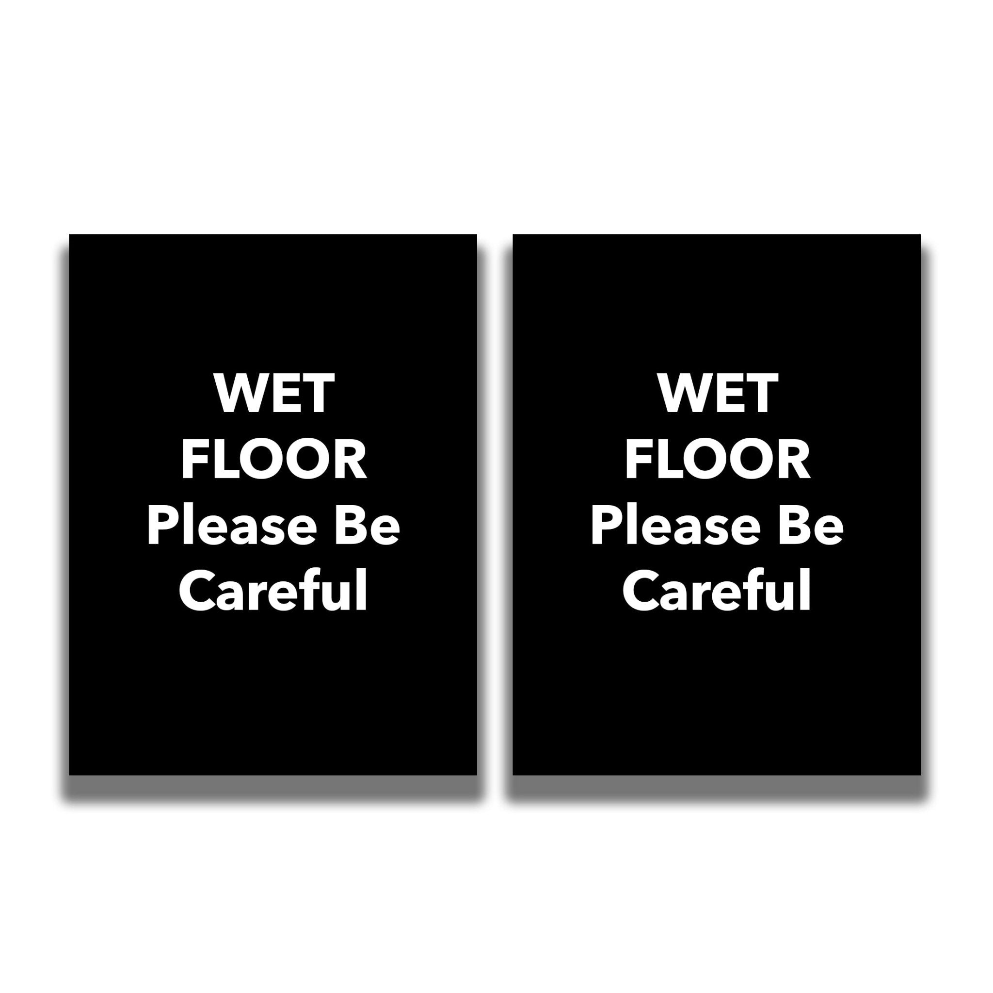 2 - Sided Sign - 'WET FLOOR Please Be Careful' - Crowd Control Warehouse