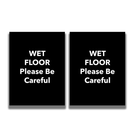 2 - Sided Sign - 'WET FLOOR Please Be Careful' - Crowd Control Warehouse