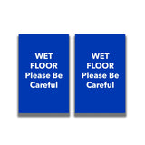2 - Sided Sign - 'WET FLOOR Please Be Careful' - Crowd Control Warehouse