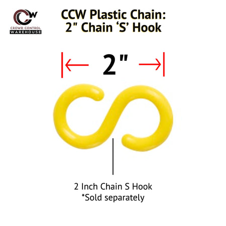 2.0 in. (8) Plastic Chain 'S' Connecting End - Crowd Control Warehouse