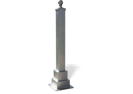 Hampton Square Decorative Bollard - No Chain Loops - 4 Ft.