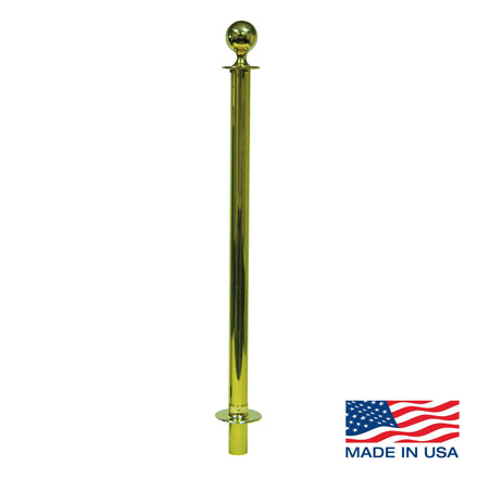 Removable Floor Mount Rope Stanchion with Ball Top