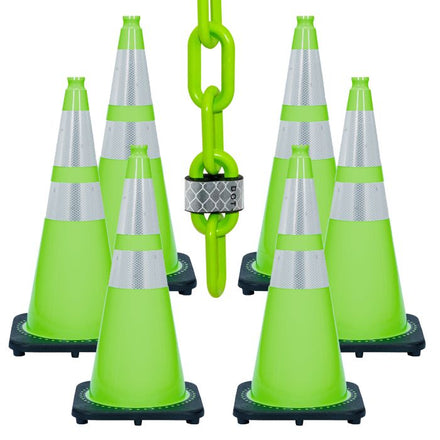Reflective Traffic Cone and Chain Kit