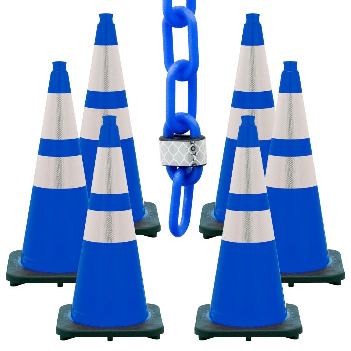 Reflective Traffic Cone and Chain Kit Crowd Control Warehouse