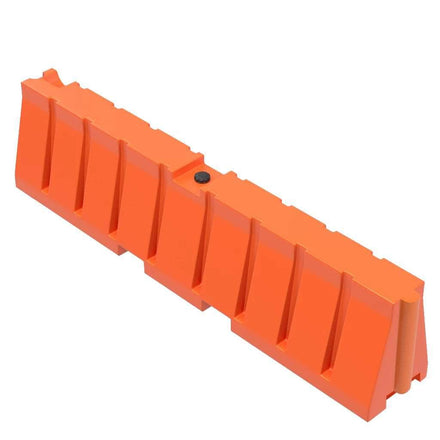 Orange Water/Sand Fillable All Purpose Roadway or Airport Barricade - 24" H x 96" L x 16" W