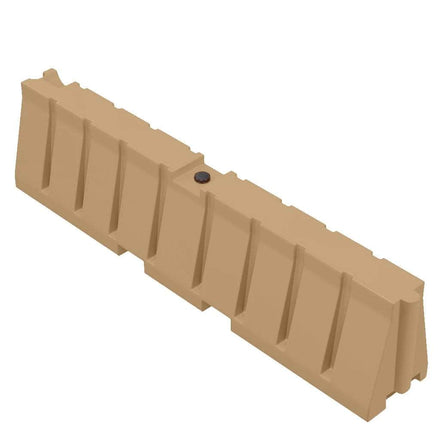 Tan Water/Sand Fillable All Purpose Roadway or Airport Barricade - 24" H x 96" L x 16" W