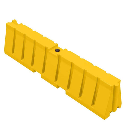 Yellow Water/Sand Fillable All Purpose Roadway or Airport Barricade - 24" H x 96" L x 16" W