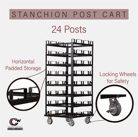 Horizontal Post Storage Cart - 24 Posts