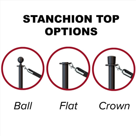 Post & Rope Stanchion, Flat Top, Flat Cast Iron Base  - CCW Series