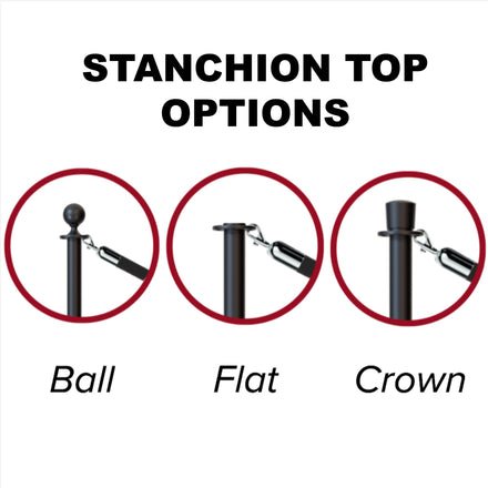 Ball Top Dual Rope Stanchion with Low Profile Base - Montour Line CXLineD