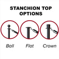 Ball Top Post and Rope Stanchion with Roller Base - Montour Line CELine