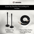 Crown Top Post and Rope Stanchion Kit - Montour Line
