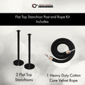 Flat Top Post and Rope Stanchion Kit - Montour Line