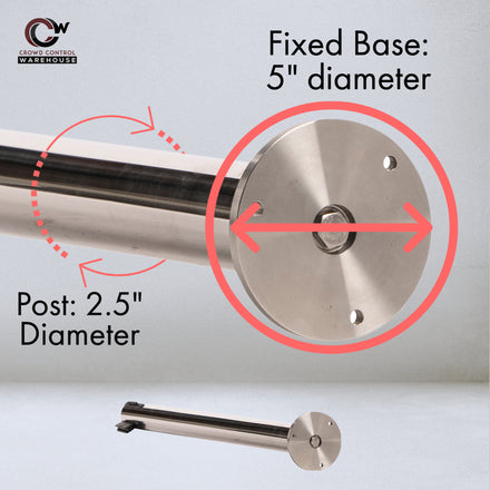 Retractable Belt Barrier Stanchion, Fixed Base, Black Post, 11 Ft. Belt - Montour Line MX630F