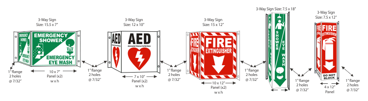 3-Way Fire Extinguisher Sign