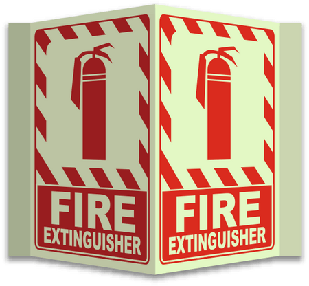 3 - Way Fire Extinguisher Sign - Crowd Control Warehouse