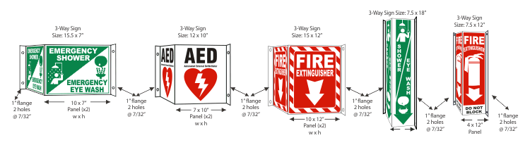 3 - Way Fire Extinguisher Sign - Crowd Control Warehouse
