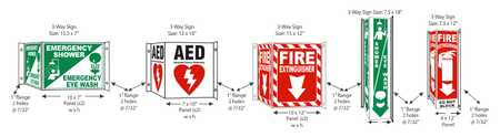 3 - Way Fire Extinguisher Sign - Crowd Control Warehouse