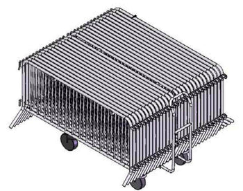 *SUPER BUY* Pack of (30) 8 Ft. Heavy Duty Interlocking Steel Barricades with (1) Storage Pushcart and FREE SHIPPING