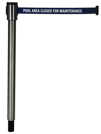 Removable Floor Mount Single Line Retracta-Belt Barrier with 15 Ft. Belt