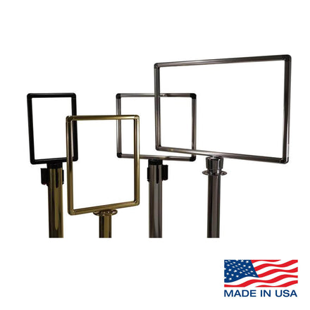 Heavy Duty Designer Sign Frames for Visiontron Retracta-Belt Barriers and Stanchions