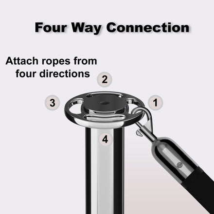 Ball Top Dual Rope Stanchion with Fixed Base - Montour Line CXLineDF