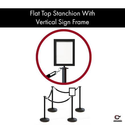 Post and Rope Stanchion Kit, Flat Top Posts, 6 Ft. Velvet Foam Core Rope and Sign Frame - Montour Line