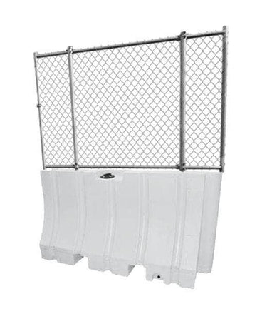White Water/Sand Fillable Traffic Barrier - 42" H x 72" L x 24" W with fencing