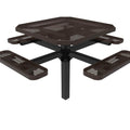 Octagon Pedestal Picnic Table with 4 Seats - Diamond Pattern - 46 In.