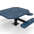 Octagon Pedestal Picnic Table with 3 Seats - Circular Pattern - 46 In.